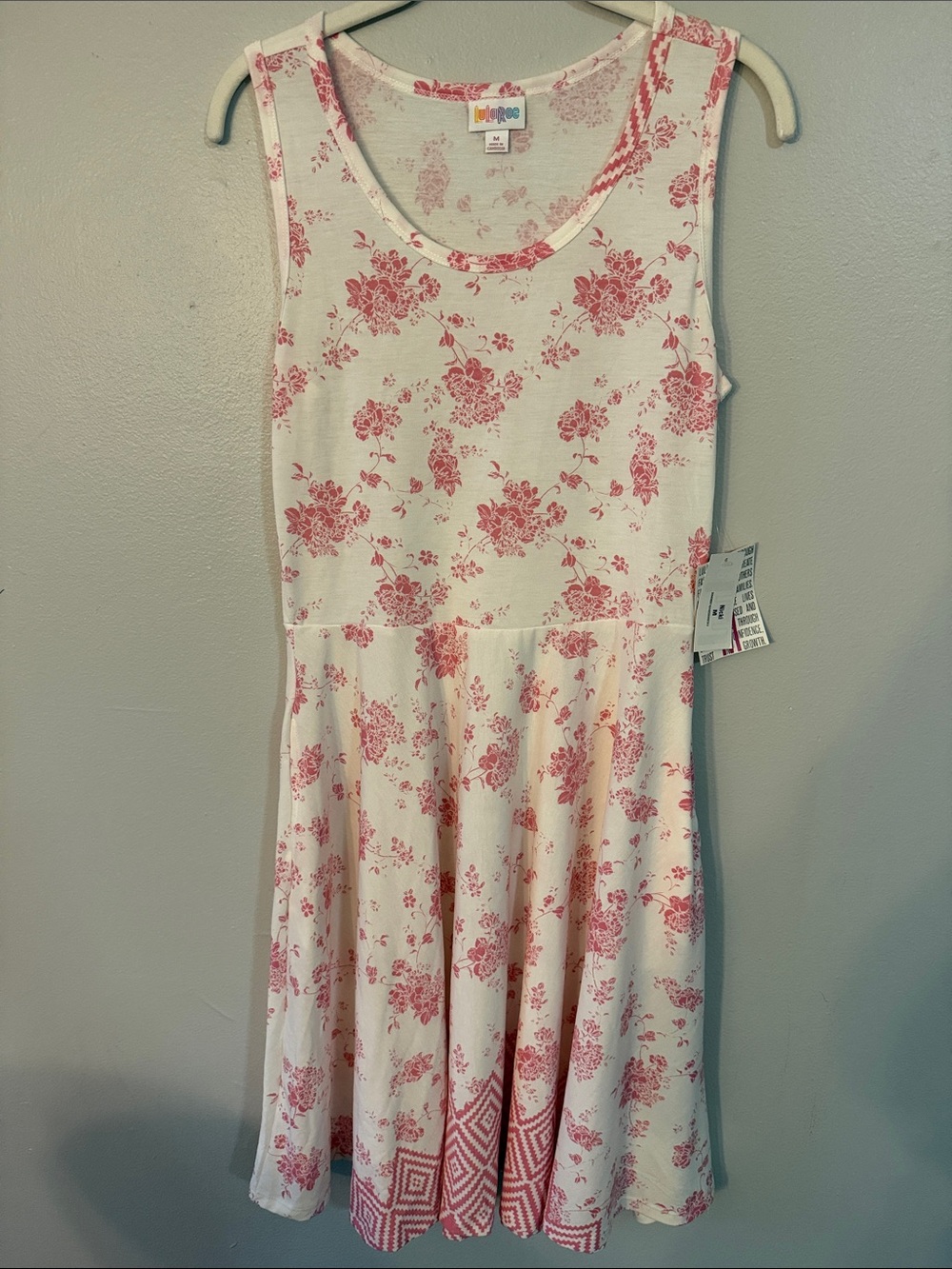 H&M Cream Dress with Pink Floral Print
